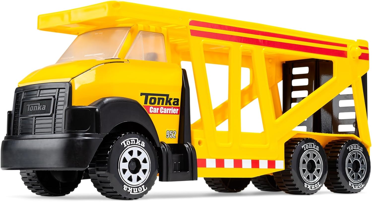 Tonka Steel Classics Classic Car Carrier, yellow toy car hauler truck