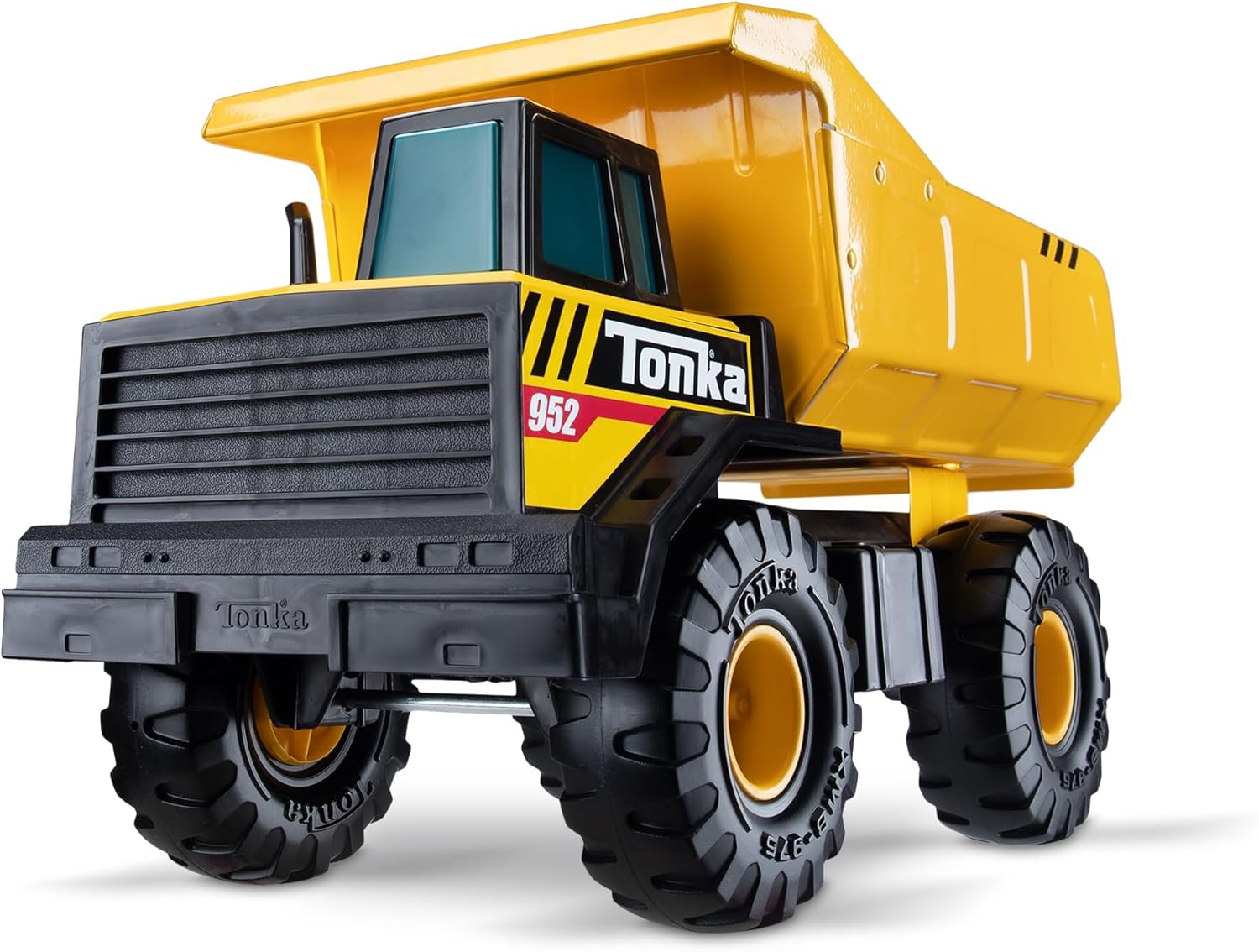 Tonka Steel Classics Mighty Dump Truck, yellow toy dump truck with real steel dump bed