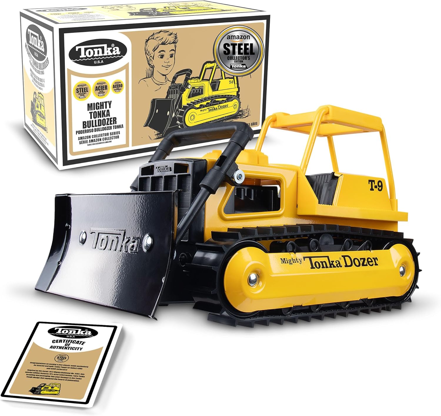 Tonka Retro Bulldozer Collector's Edition, 1970s-style yellow dozer with steel blade